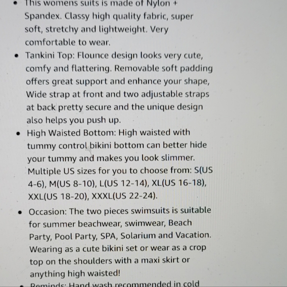 NWT ELEGANT FLOWING FLOUNCE TOP HIGH WAISTED SWIM BATHING SUIT LARGE BIKINI - Picture 9 of 12